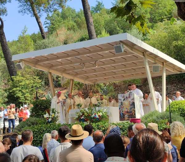 Pilgrims at an open-air Mass at the House of the Virgin Mary near Ephesus