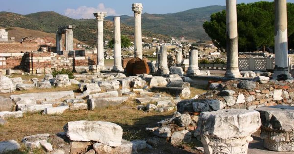 The marble columns of the Basilica of Saint John at Selçuk, above Ephesus
